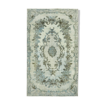 Handwoven 1980s 169 cm x 283 cm blue rug