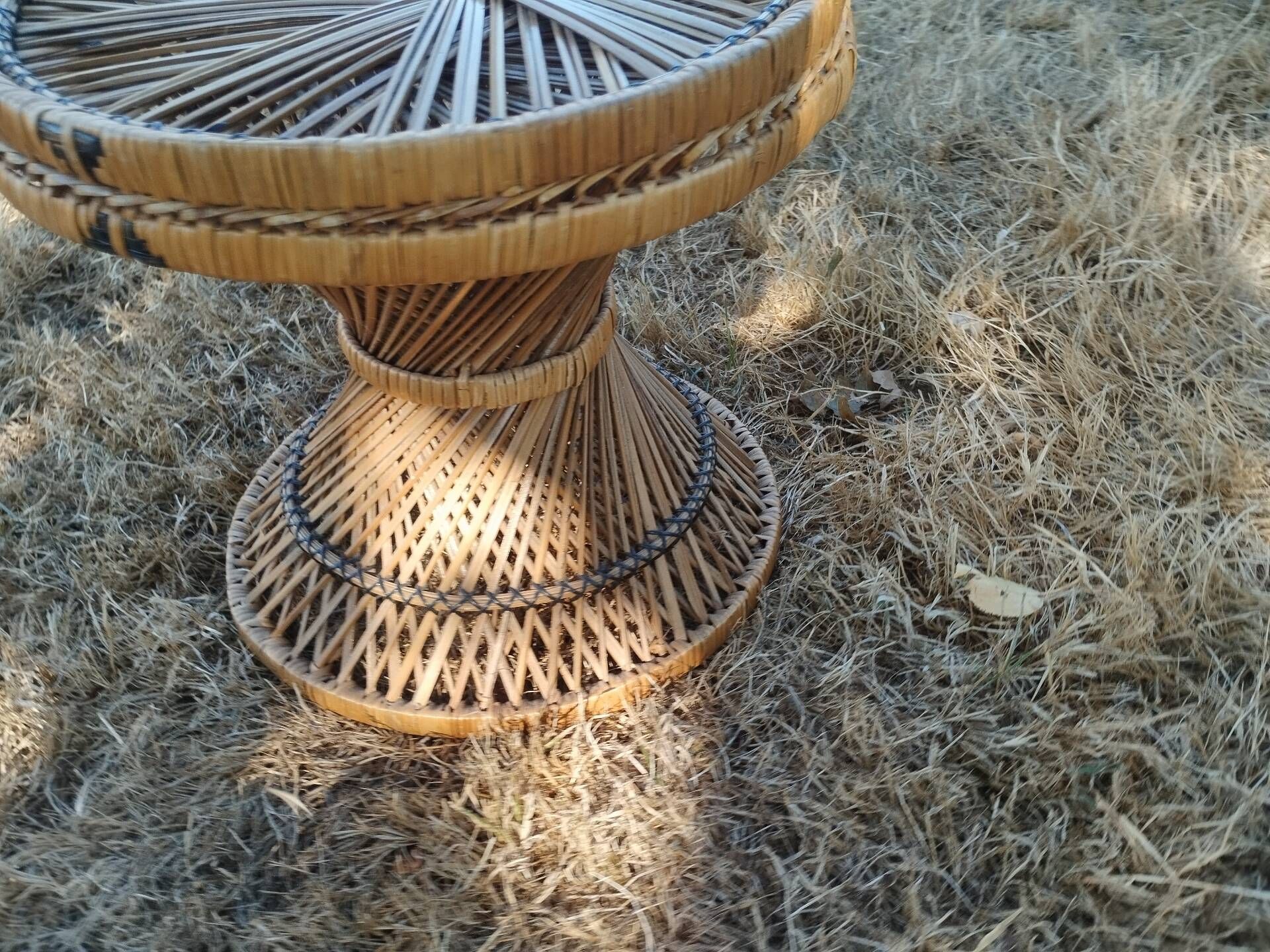 Vintage antique rattan wicker chair armchair