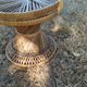 Vintage antique rattan wicker chair armchair