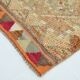 Tapis coureur vintage turc beige sable et rose, 80x413 cm