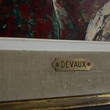 Oil on cardboard portrait of a man with a beard by Devaux