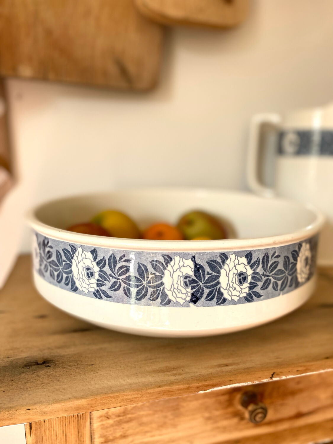 Old earthenware basin from Sarreguemines