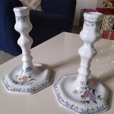 Pair of candlesticks Moustiers