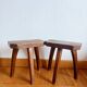 Pair of vintage brutalist stools