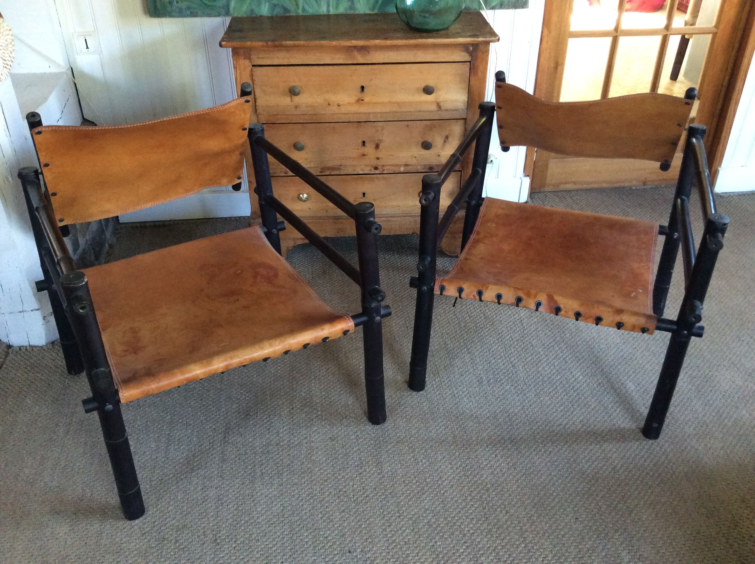 Paire de fauteuils safari