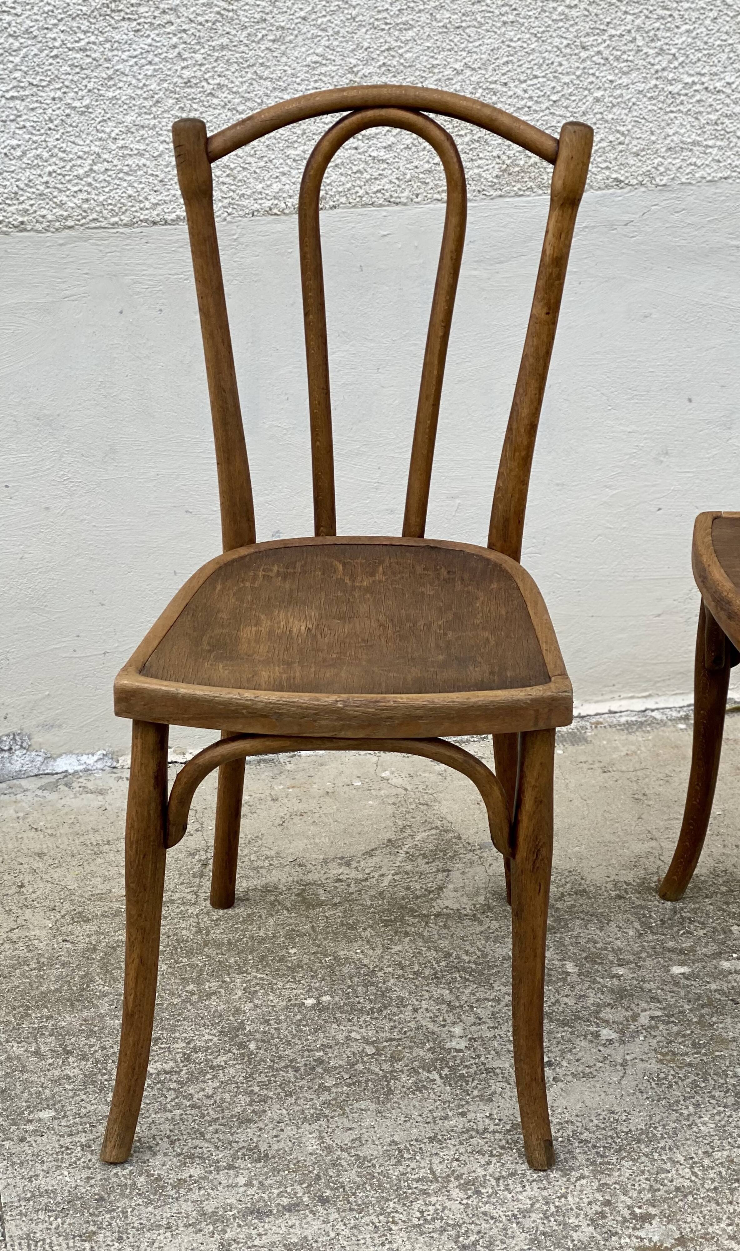 Pair of vintage thonet bistro chairs from 1900