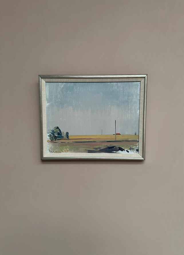 Original Mid Century Swedish Oil on Panel – “Landscape” by Unknown Artist