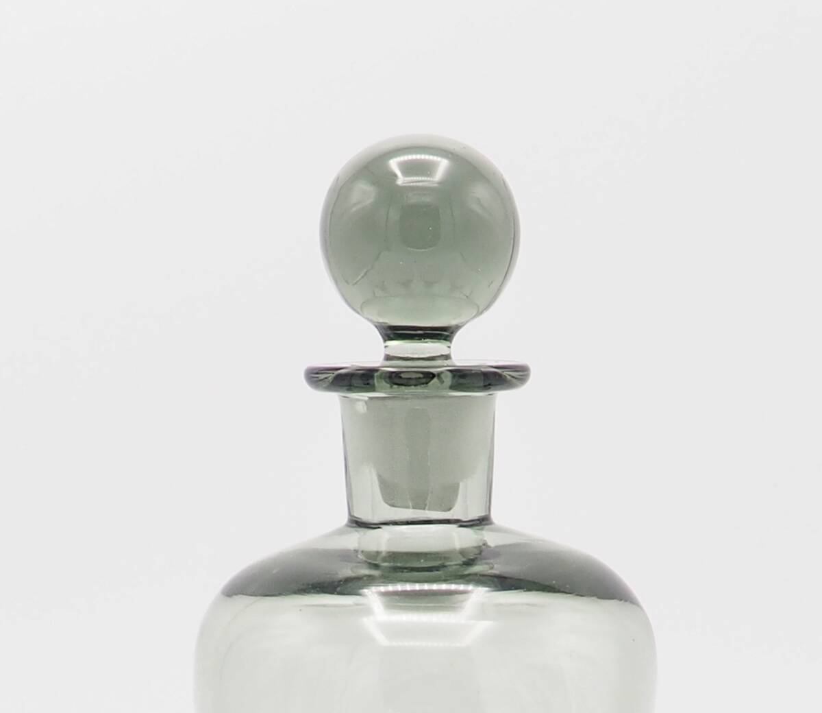 Decanter and Cordial Glasses in Grey Smoked Glass from Holmegaard Denmark, 1950s, Set of 7