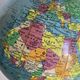Vintage 1960s Girard and Barrère wooden world map globe - 29 cm