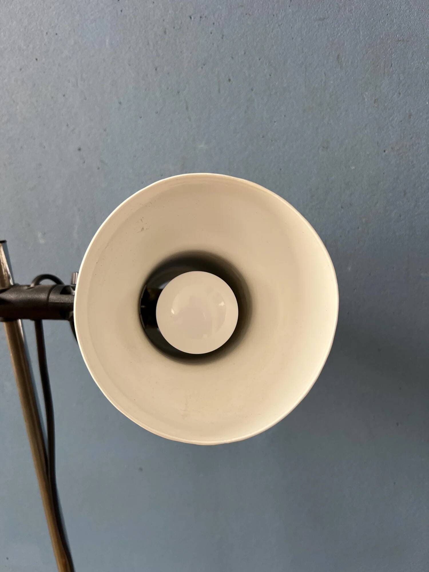 Small white mid-century floor lamp