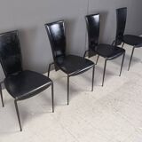 Set of 4 post modern dining chairs by Arper Italy, 1980s