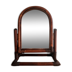 miroir arche en rotin