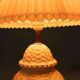 Vintage table lamp in woven ceramic Regency style.