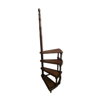 Wooden library staircase