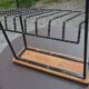 Magazine rack tablet oak and wrought iron 1960s-70s