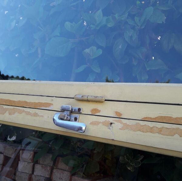 Verrière bois 3 fenêtres à soufflet et abbatant