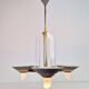 Vintage French Brass Acrylic Chandelier, 1970s