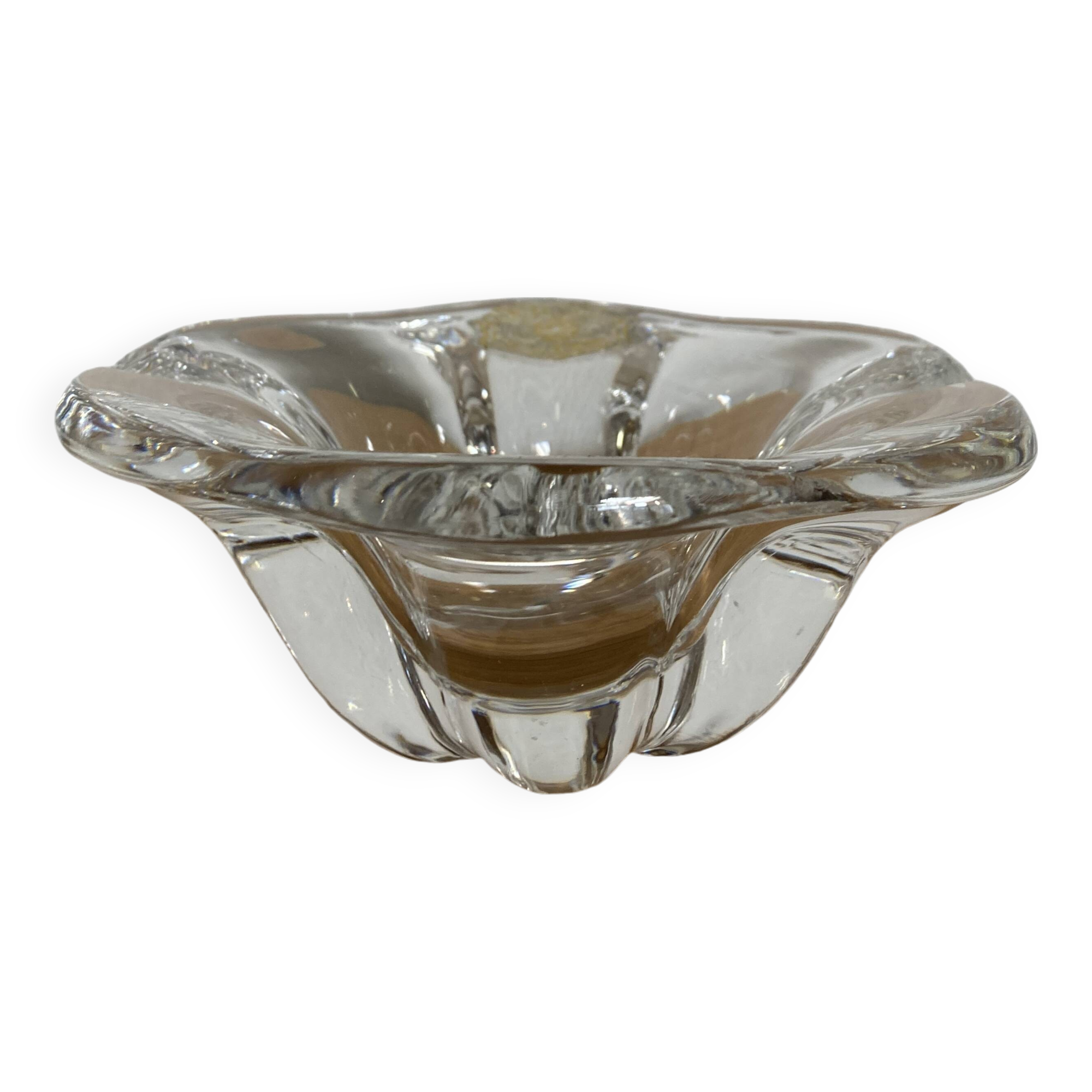 Val Saint Lambert crystal ashtray empty pocket