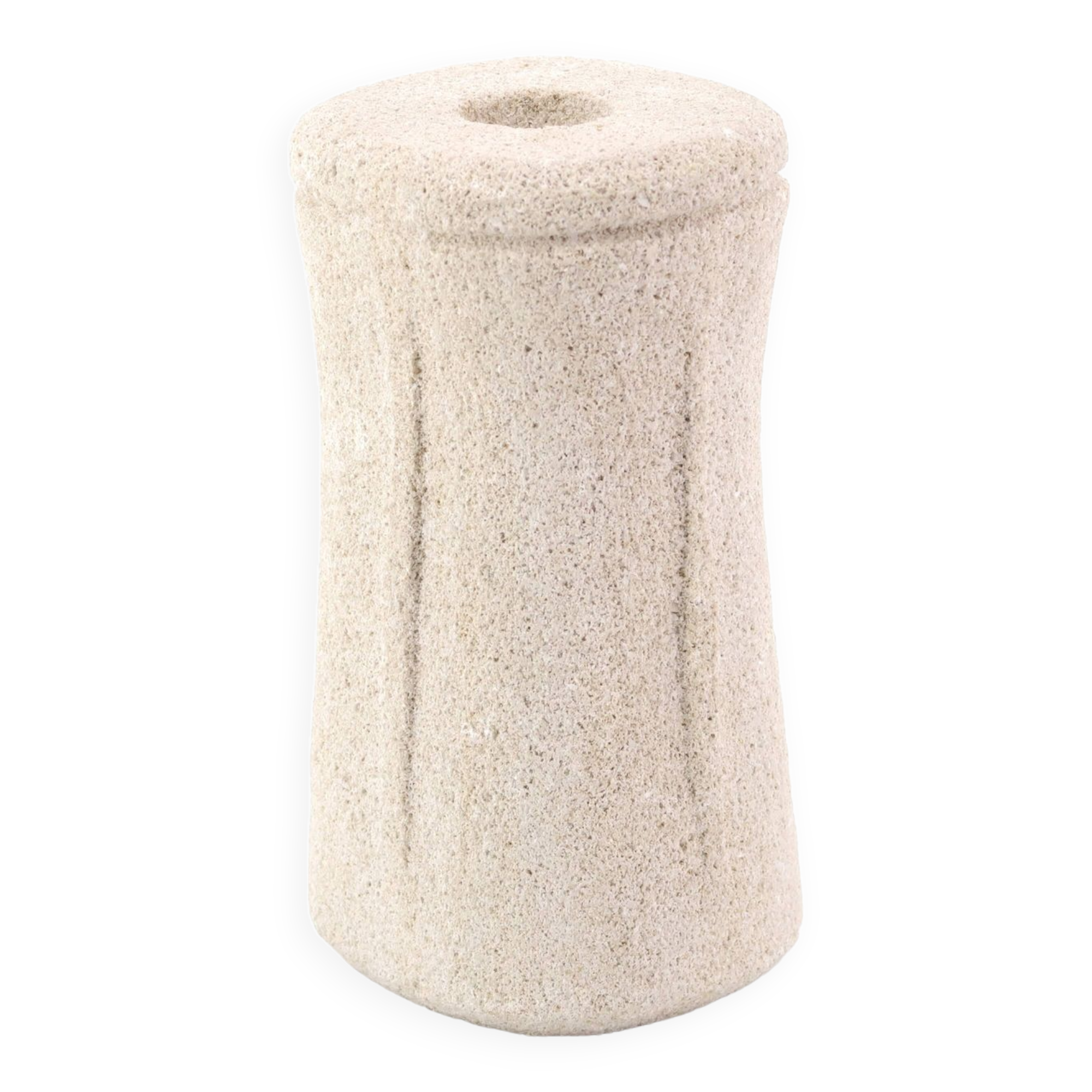 Vase ou bougeoir sculpté dans la pierre, années 70