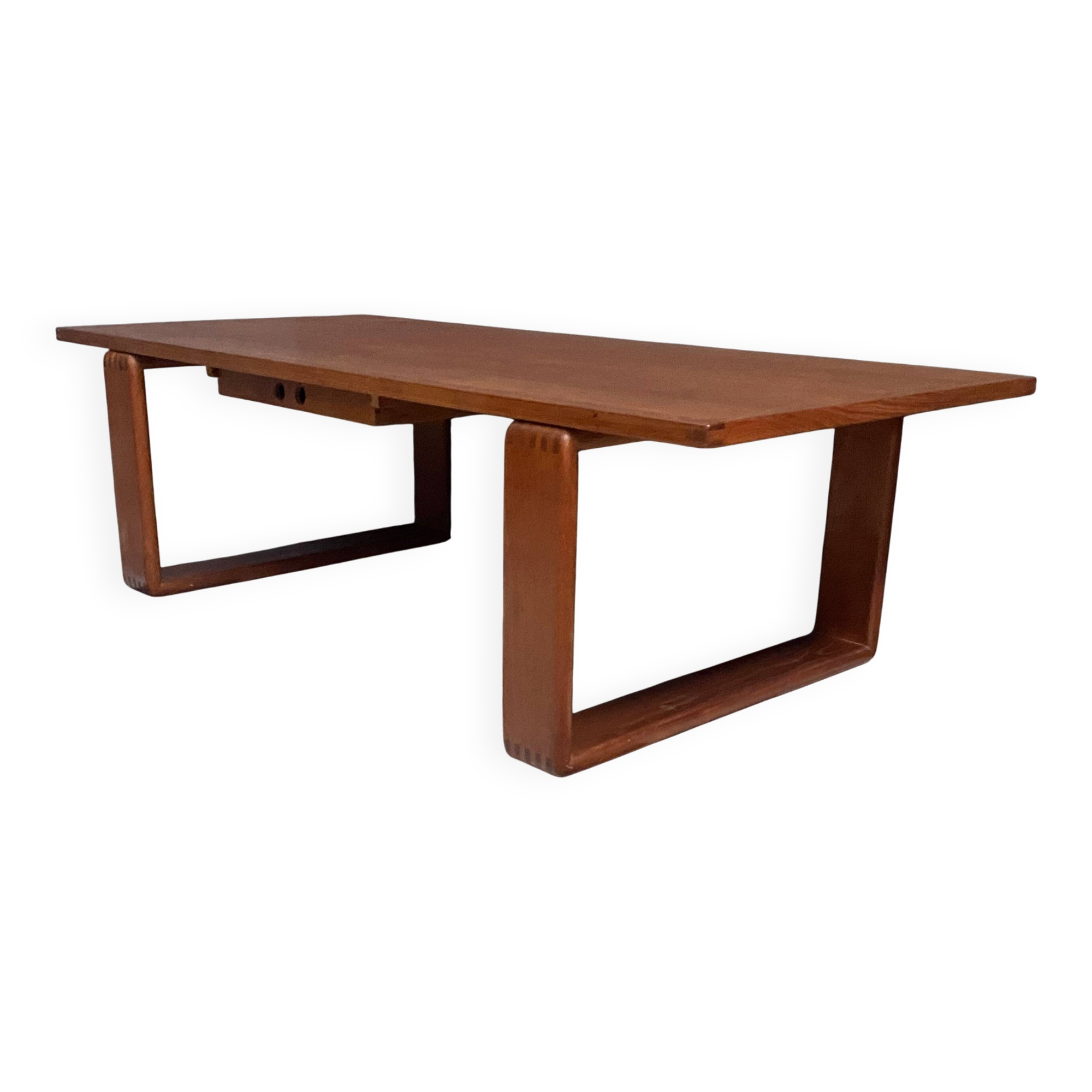 Large Teak coffee table with serving tray 1970s EMC Mobler Denmark