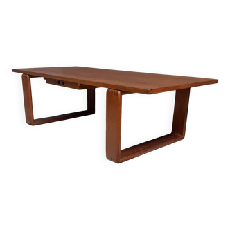 Large Teak coffee table with serving tray 1970s EMC Mobler Denmark