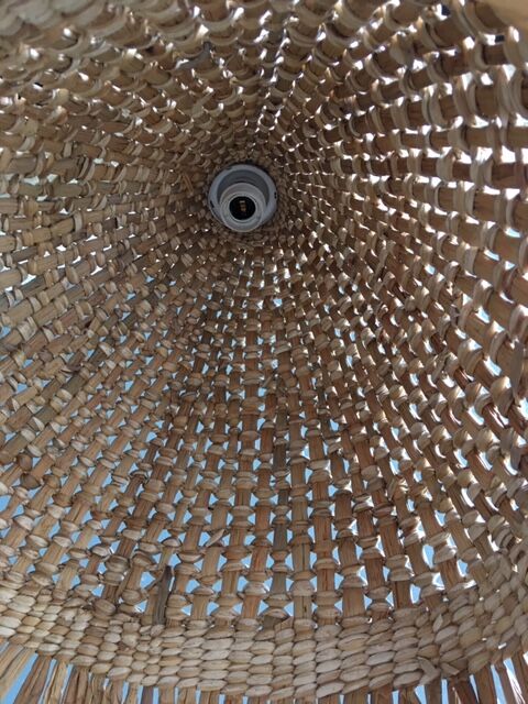 Suspension rattan and raffia