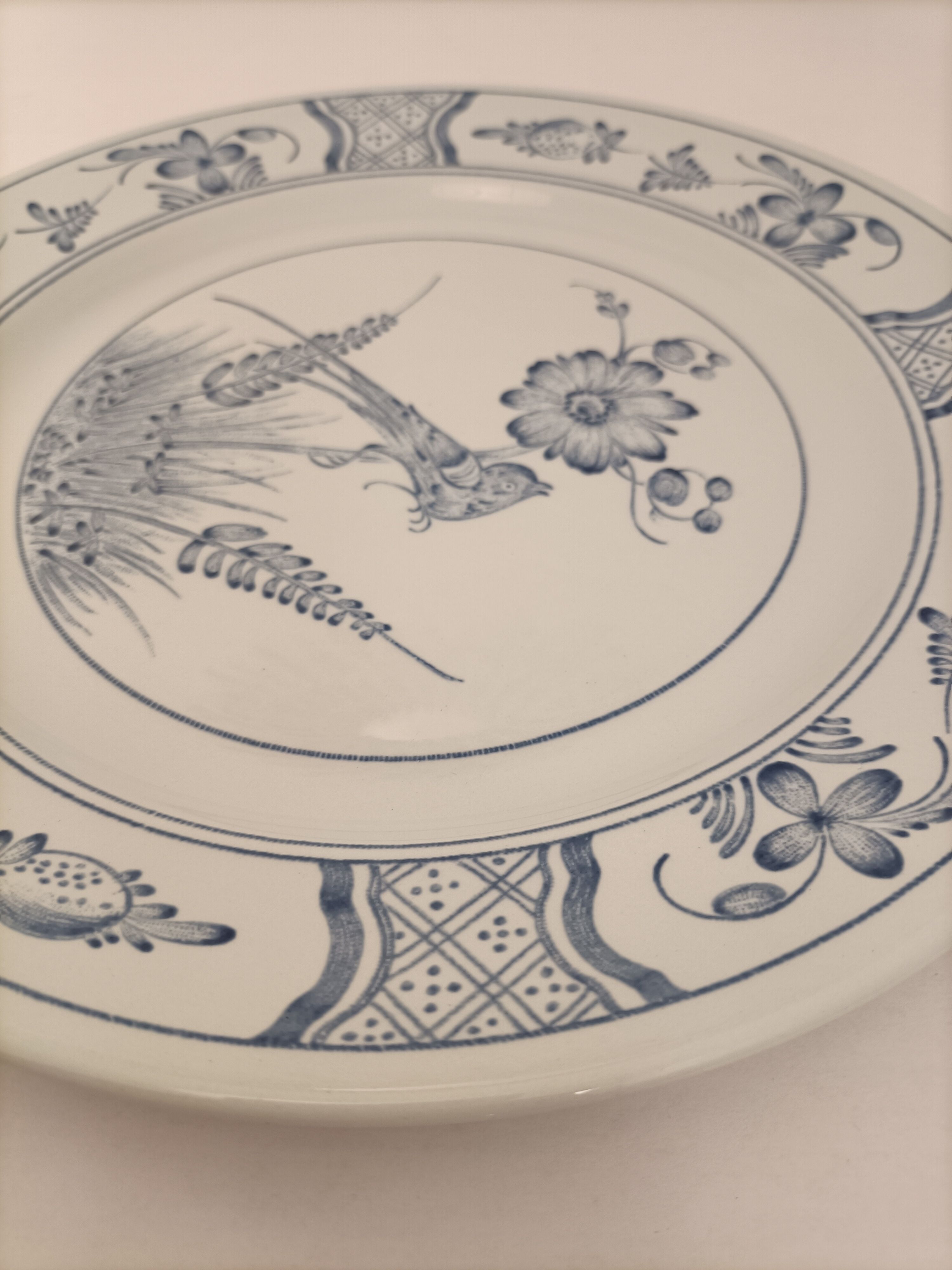 Dish blue bird fagel bla rorstrand pottery sweden christmas