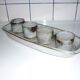 Ceramic fish dish and 4 pots for sauces from the 1960s