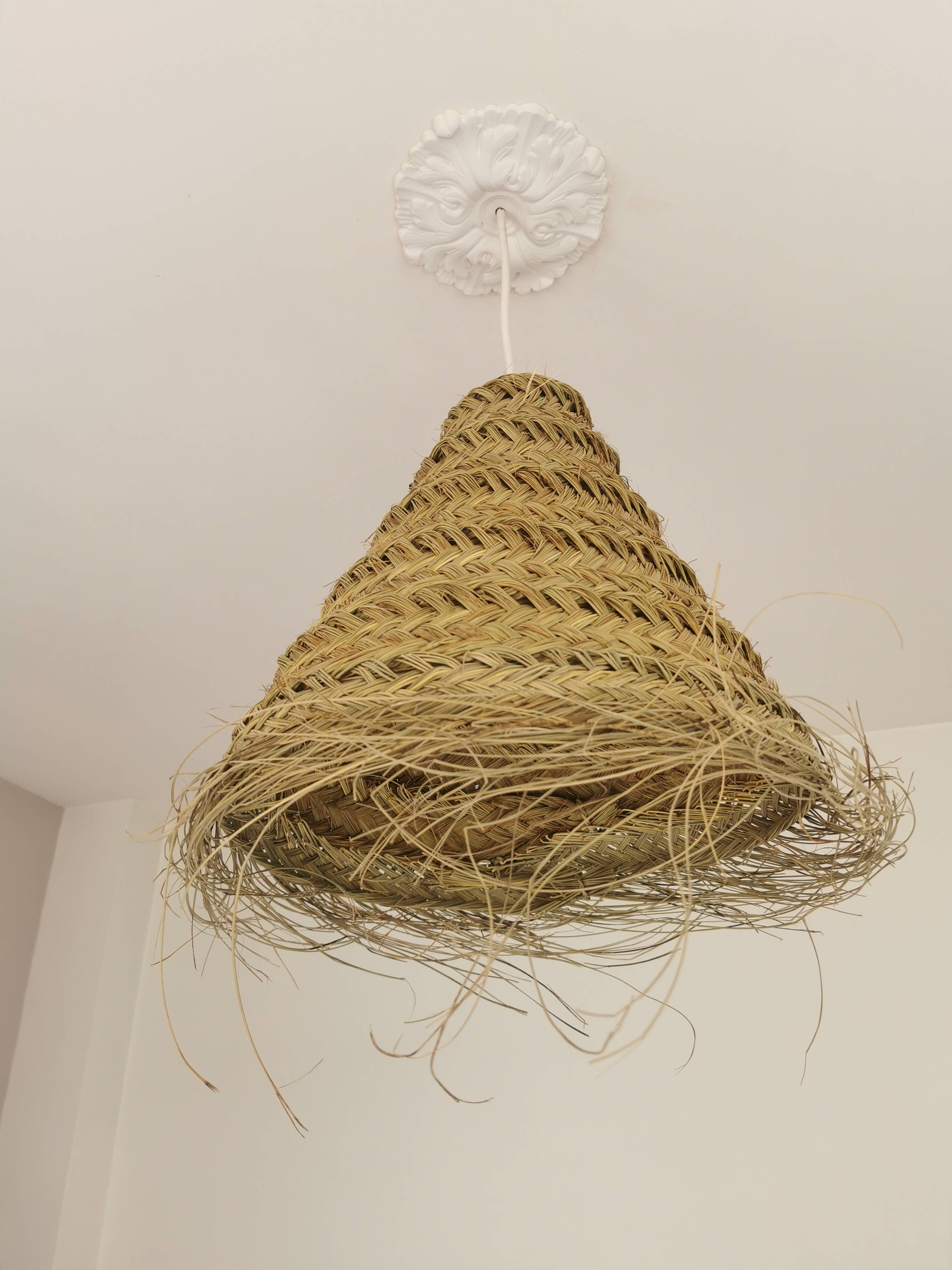 Suspension Dalia en Halfa Tressé – 40×45 cm – Fabrication Artisanale Maroca