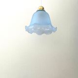 Blue glass tulip suspension lamp