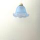 Blue glass tulip suspension lamp
