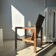 Fauteuil en bois naturel (teck) design minimaliste