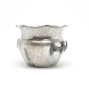 Sugar bowl, Art Nouveau, silver-plated brass, Poland, 1920s