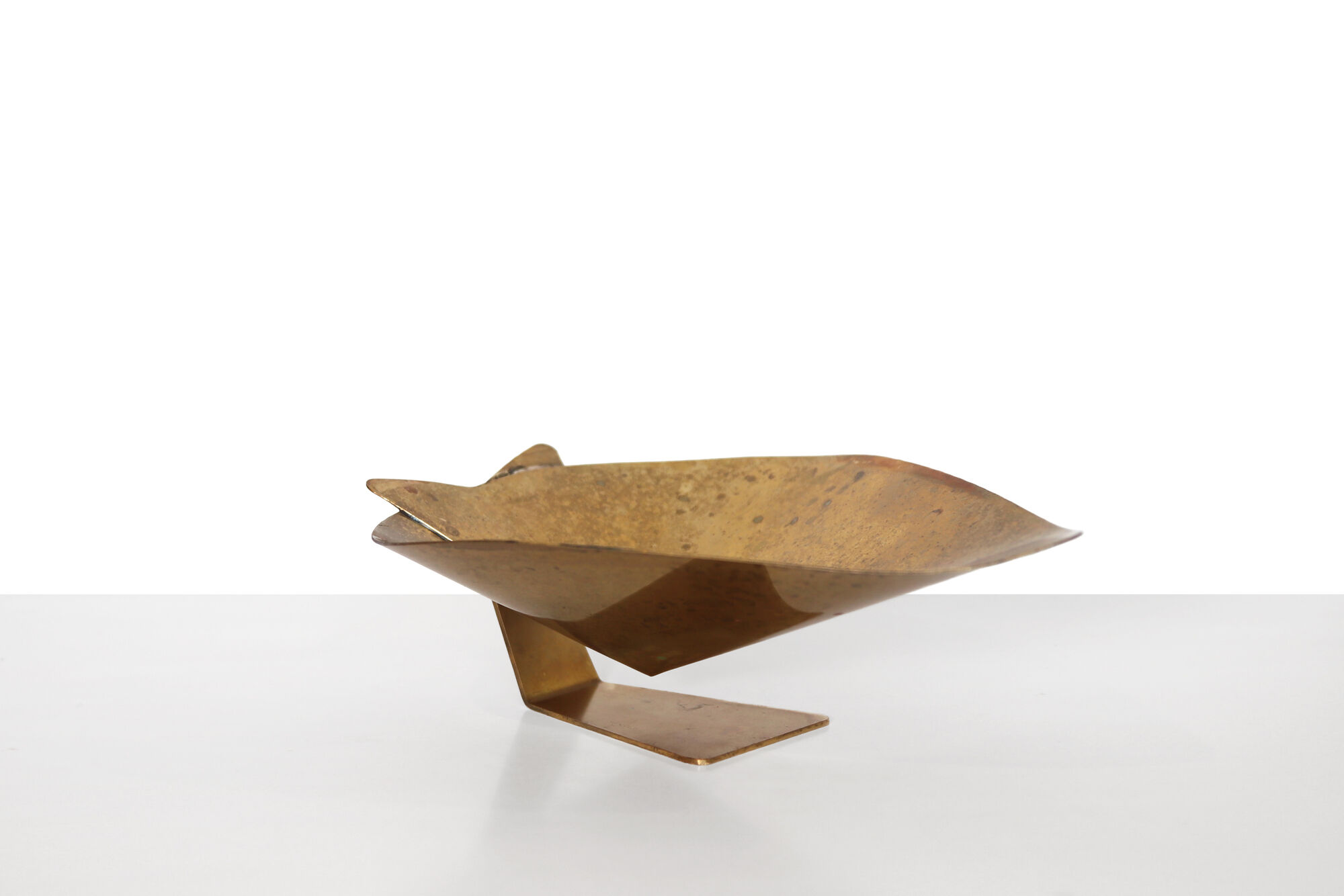 Rare brass Mathieu Matégot vide poche, 1950s