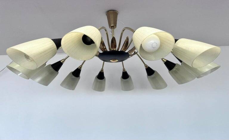 Very Rare Large Stilnovo style Chandelier, Germany, 1960s