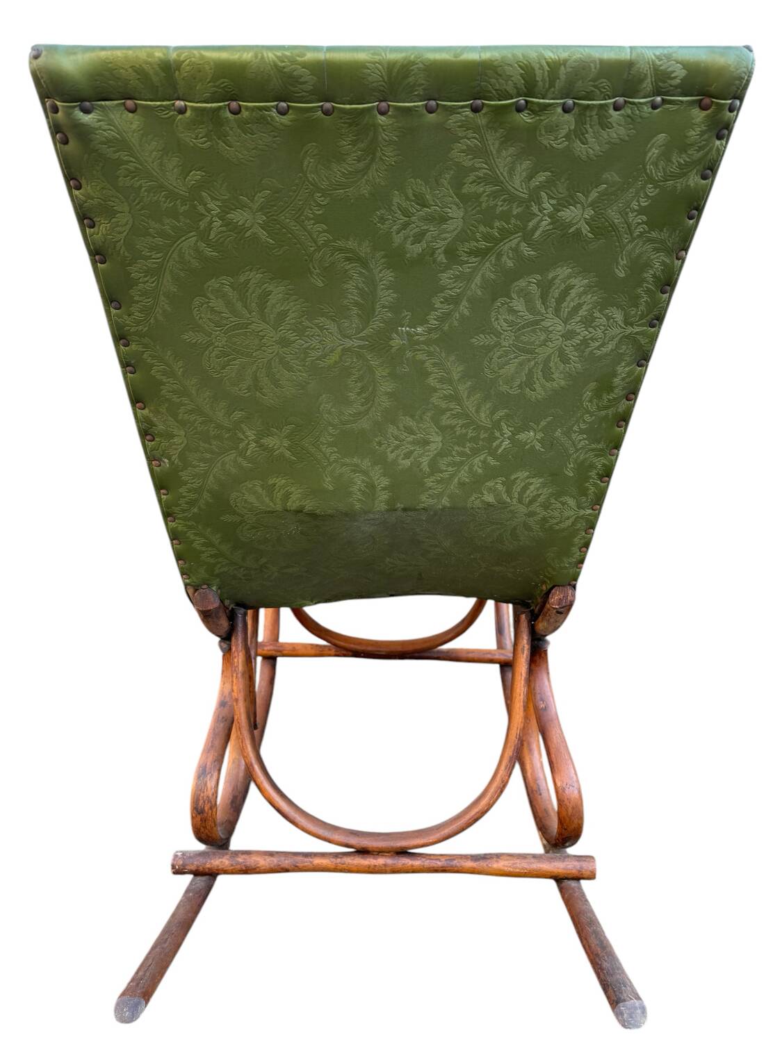 Set of 2 thonet style rocking chairs in green leatherette