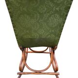 Set of 2 thonet style rocking chairs in green leatherette