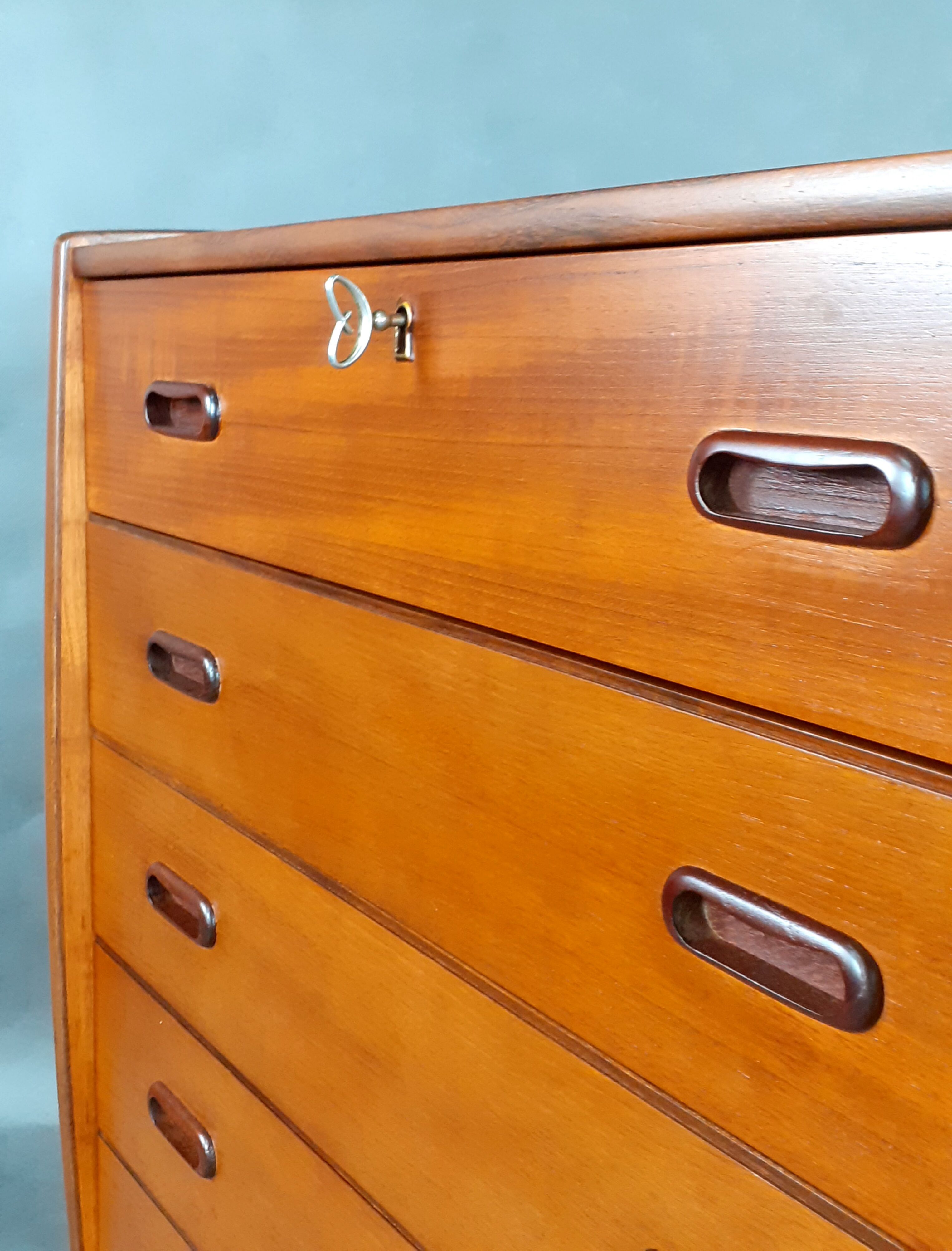 Commode Norvégienne 5 tiroirs en Teck, 1960s