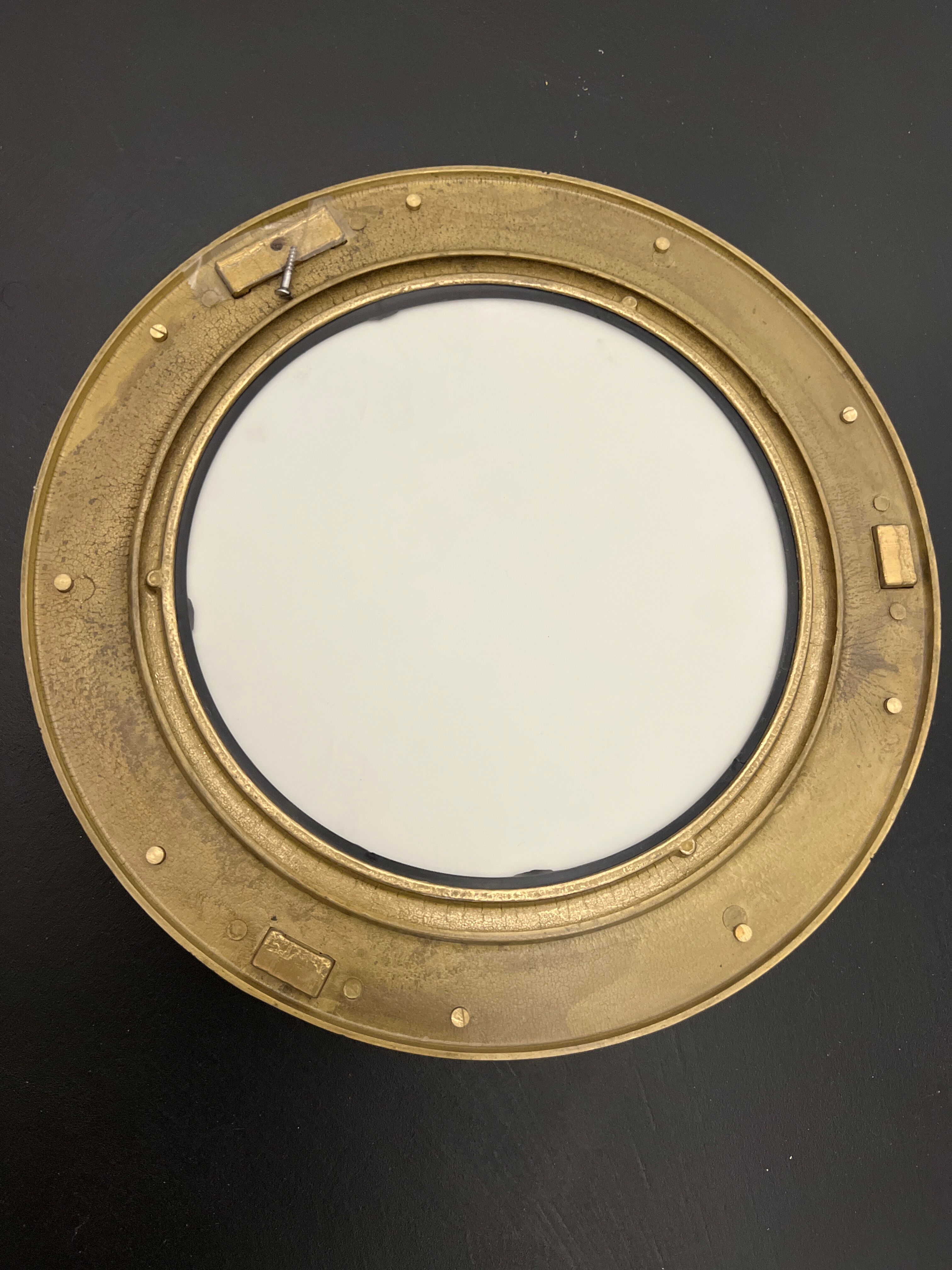 Brass porthole mirror, 30 cm
