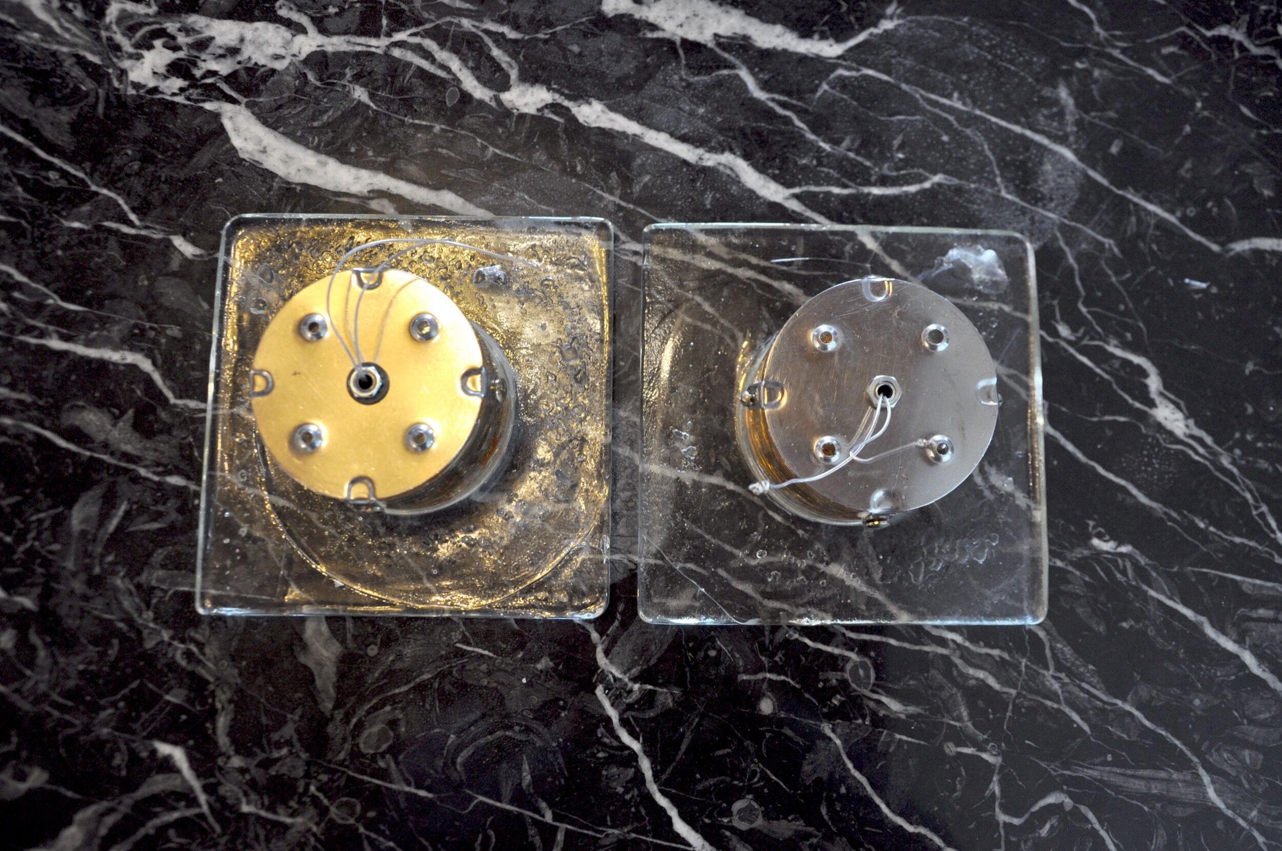 Pair of Albano Poli wall lamps for Poliarte, Italy, 1970