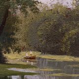 Table "Boat over the water" HST/P middle XXth and frame