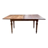 Walnut farmhouse table with swivel and extendable top