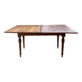 Walnut farmhouse table with swivel and extendable top