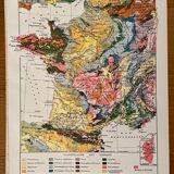 Old geological map of France - 1930