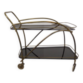 Mid-Century French Brass & Glass Serving Bar Cart, 1960s