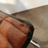 Maule Marga brown leatherette reclining and folding armchair made in Italy vintage 1970