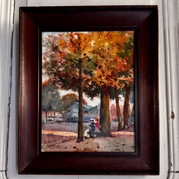 Aquarelle sur papier Cours Saint-Pierre à Nantes par Marcel Guérin