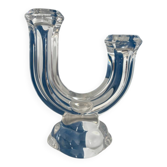 bougeoir cristal de vannes vintage - chandelier made in france cristal - decoration cristal bougeoir ancien - centre de table chandelier