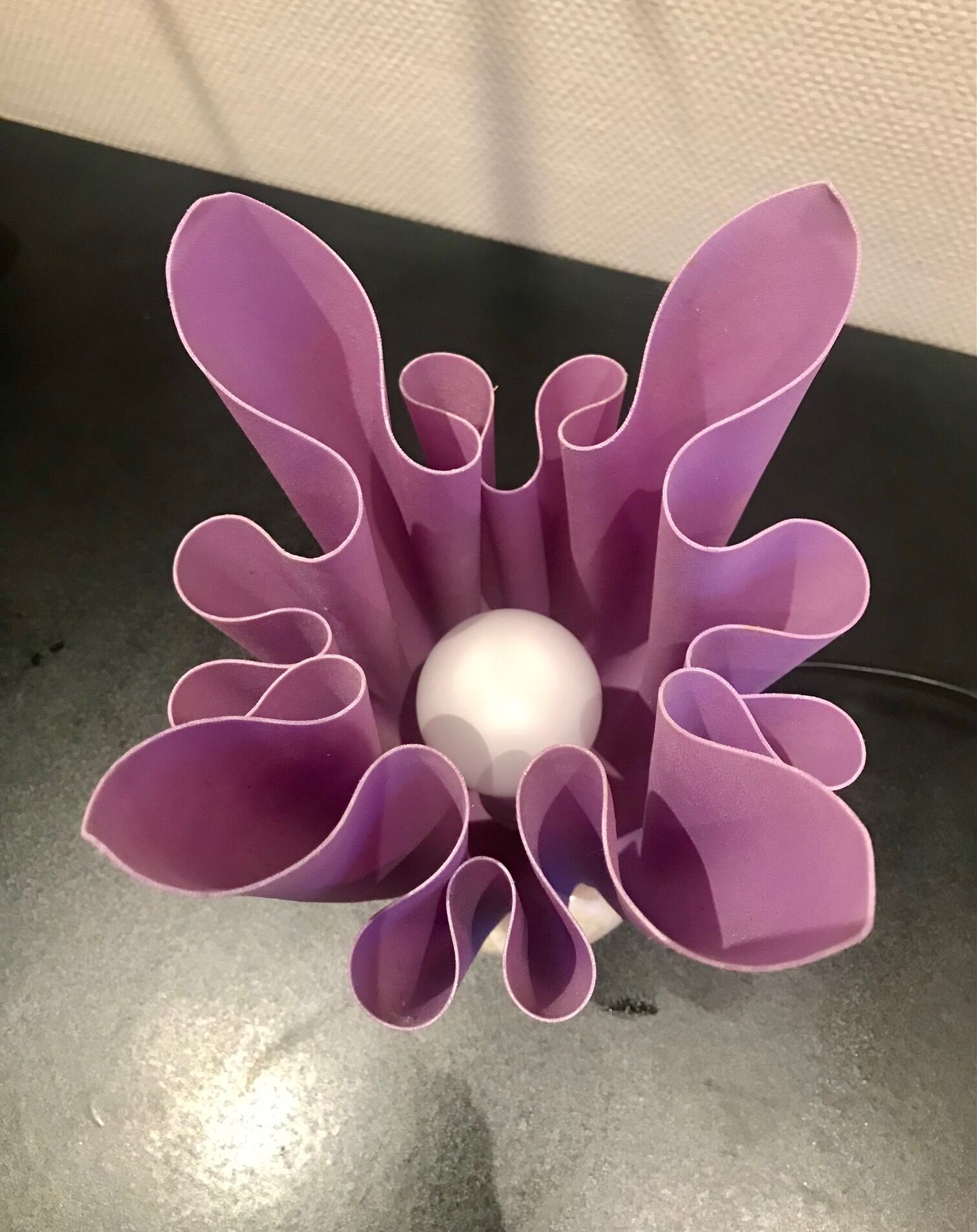 Purple draped lamp