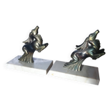 Pair of Deer bookends signed FRANJOU Art Deco